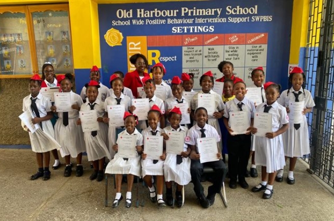 Old Harbour Primary welcomes new Red Cross members 