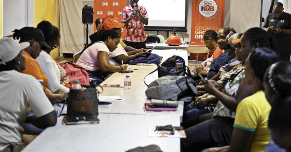 Joseph Mulaa (centre) of the Subsistence to Success (STS) programme speaking to the first set graduates for 2025 at a technical training session conducted by Hi-Pro.