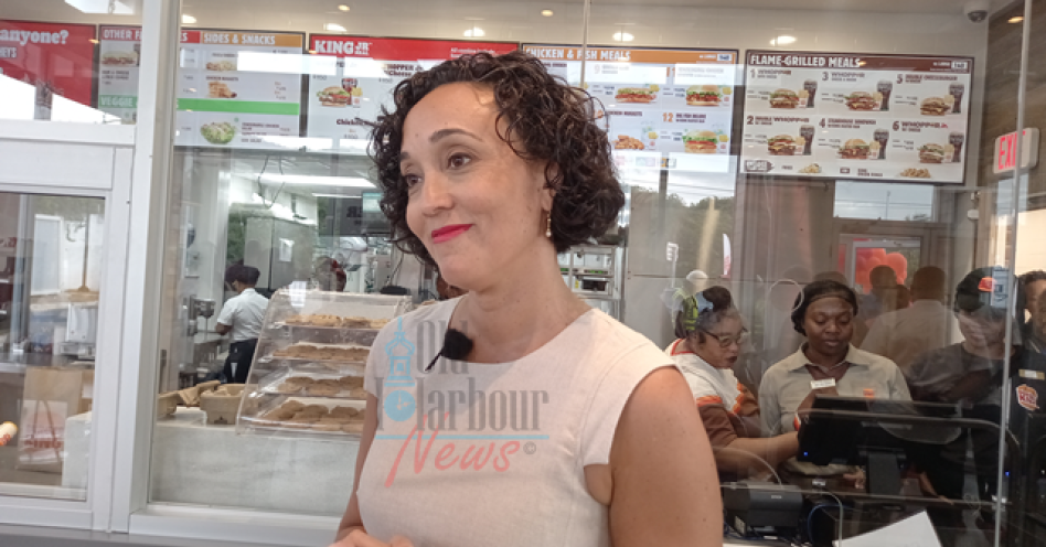 Restaurant Associates Limited Chief Executive Officer (CEO) Lisa Lake speaking to the media. (OH News Photo)