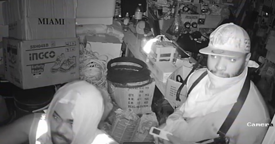 A screenshot showing two of three men who broke into stores in Old Harbour recently (Image courtesy of JCF)