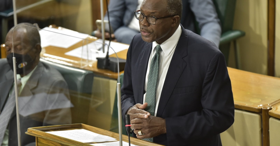 Minister without Portfolio in the Ministry of Economic Growth and Job Creation, Hon. Everald Warmington, speaks in the House of Representatives on Tuesday. (JIS Photo)