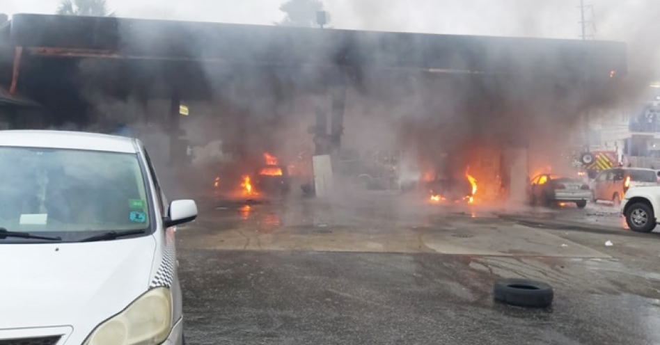 Heaven's FESCO Gas Station ablaze on February 21, 2020 (Photo: Contributed)
